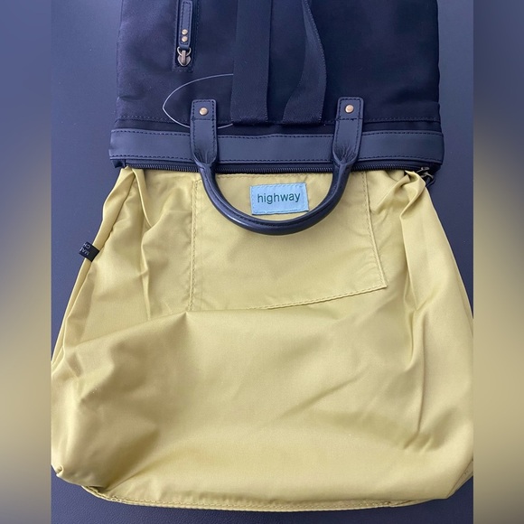 Highway Handbags Mini Backpack Japanese Nylon & Leather Black Minimalist Travel - Picture 4 of 5